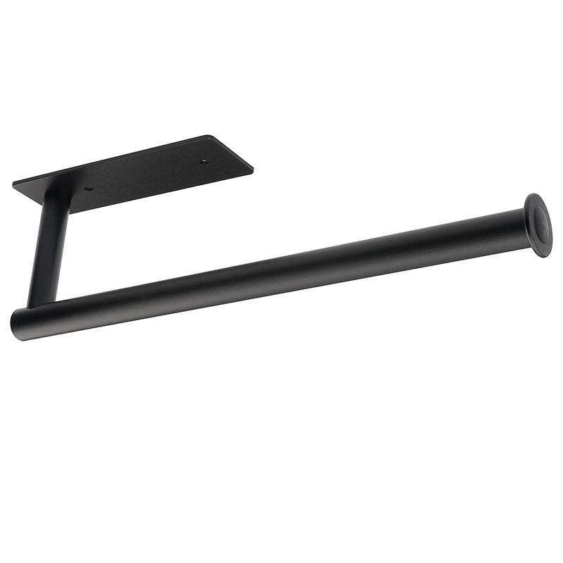 Cabinet paper towel hanging rack aluminum black non-perforated kitchen paper towel rack
