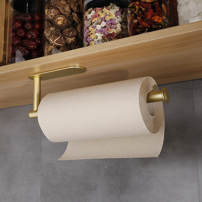 Cabinet paper towel hanging rack aluminum black non-perforated kitchen paper towel rack